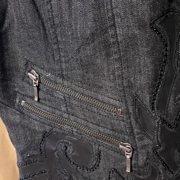 1 Chicos Black Moto Biker Chic Assymetrical Zip Vest NWOT - Picture 10 of 11